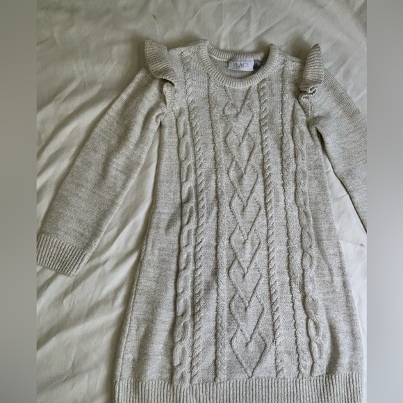 The Children's Place Cream Sweater with Ruffle Accents size 4 - Picture 4 of 7